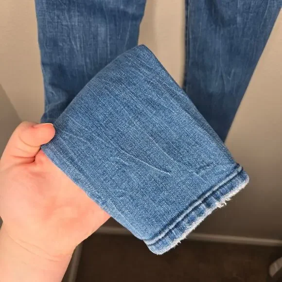 ABERCROMBIE & FITCH The Super Skinny Ankle High Rise Embroidered Size 24/00 - Picture 5 of 10